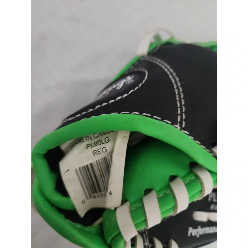 Rawlings PL90LG Players Series 9 Inch Youth Baseball Glove Neon Green Black RH